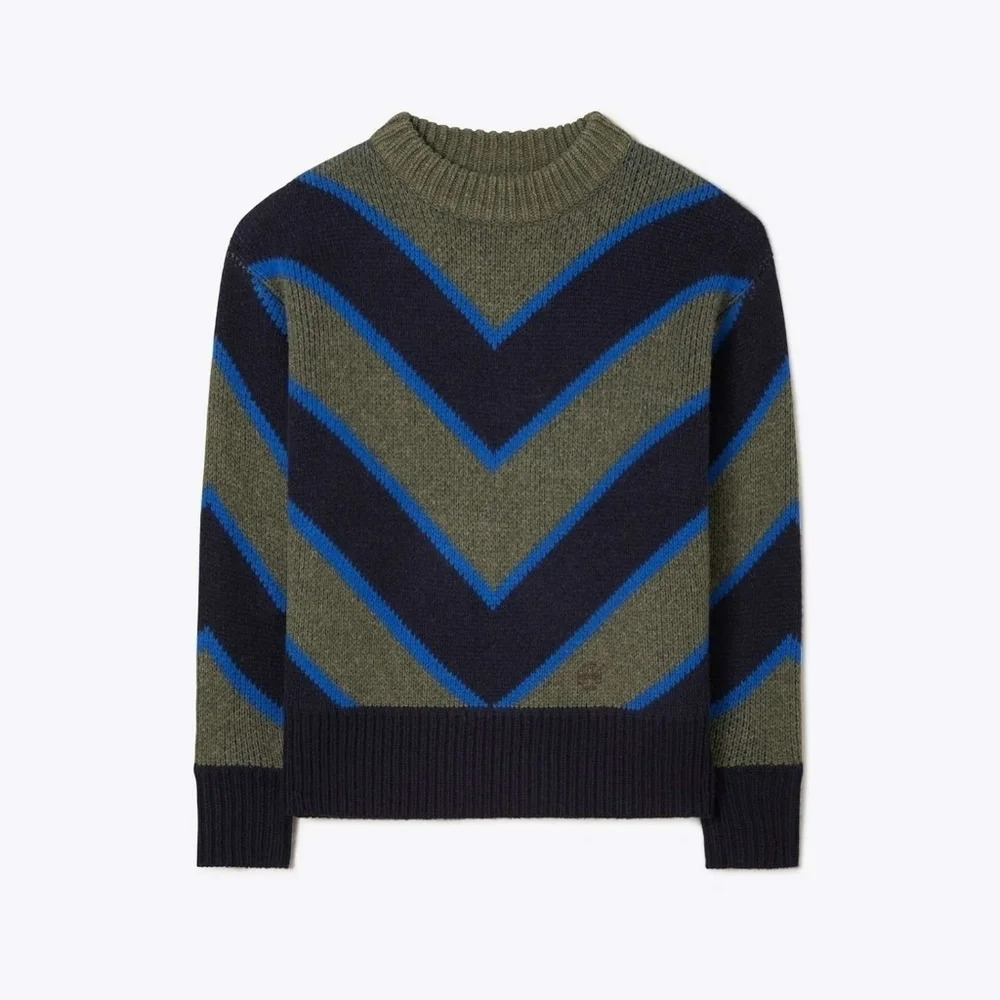 Tory Burch chevron merino sweater XL